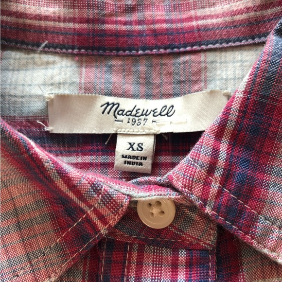 Madewell Cotton Plaid Button Up Long Shirt Size XS - Picture 5 of 11